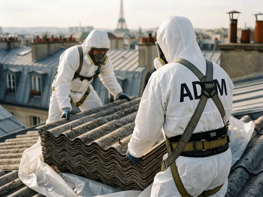 Plaques ondulées fibrociment — ADM PARIS, désamiantage à Paris